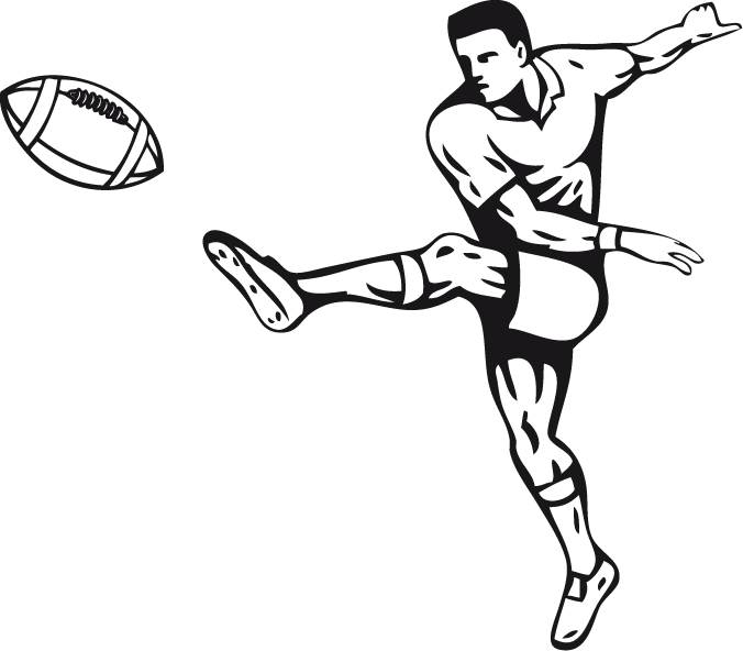 Stickers joueur de rugby avec ballon