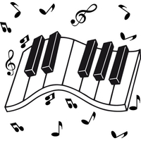 Sticker clavier de piano et notes de musique