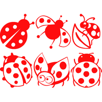 Stickers 6 coccinelles