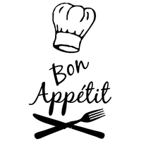 Stickers déco cuisine Bon appétit toque chef