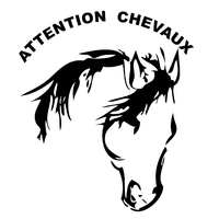 Stickers attention chevaux Van