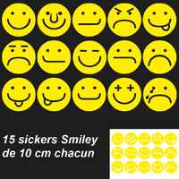 Stickers 15 smiley différents
