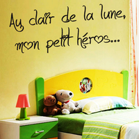Stickers phrase pour chambre d'enfant Au clair de la lune....