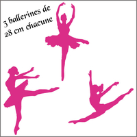 Stickers enfants 3 ballerines, danseuses