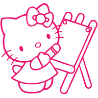 Stickers Hello Kitty au tableau