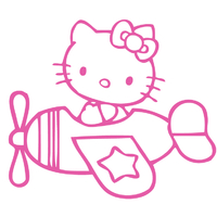 Stickers Hello Kitty en avion