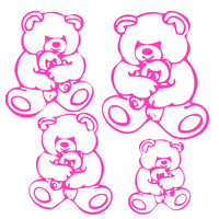 Stickers 4 oursons pour chambre d'enfants