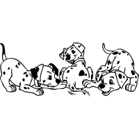 Stickers 3 chiots dalmatien