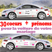 Stickers déco Mariage personnalisé Prénoms et coeurs
