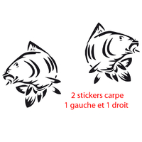 Stickers pêche à la ligne LOT de 2 carpes
