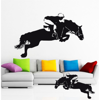 Stickers autocollant Cheval Cavalier Obstacle