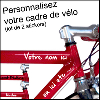 Stickers autocollant cadre vélo personnalisé lot de 2