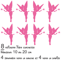 Stickers autocollant lot 8 Fées Clochette