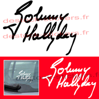 Stickers autocollant Signature de Johnny Hallyday
