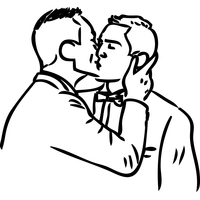 Stickers MARIAGE couple Gay (lot de 2)