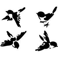 4 stickers oiseaux mesanges