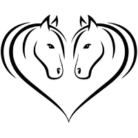 stickers 2 têtes de cheval coeur