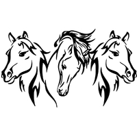 3 têtes de chevaux stickers