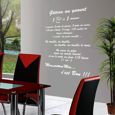 stickers recette gateau au yaourt