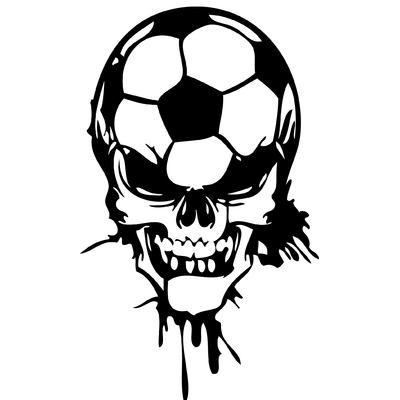 Stickers BALLON FOOT TETE DE MORT