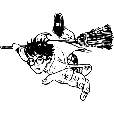 Stickers Harry Potter balai volant  Personnages  DestockStickers