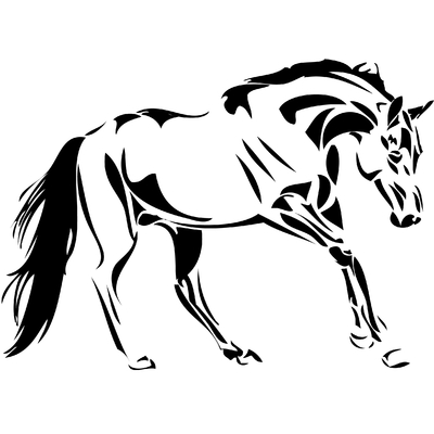 Stickers cheval de selle 02