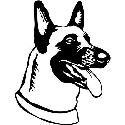 Stickers autocollant chien Malinois 03