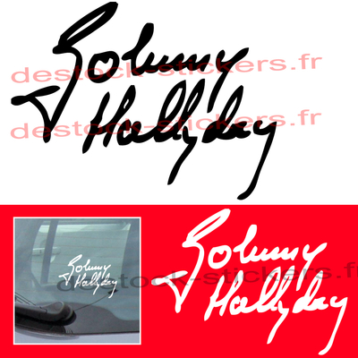 sticker autocollant signature johnny hallyday 007