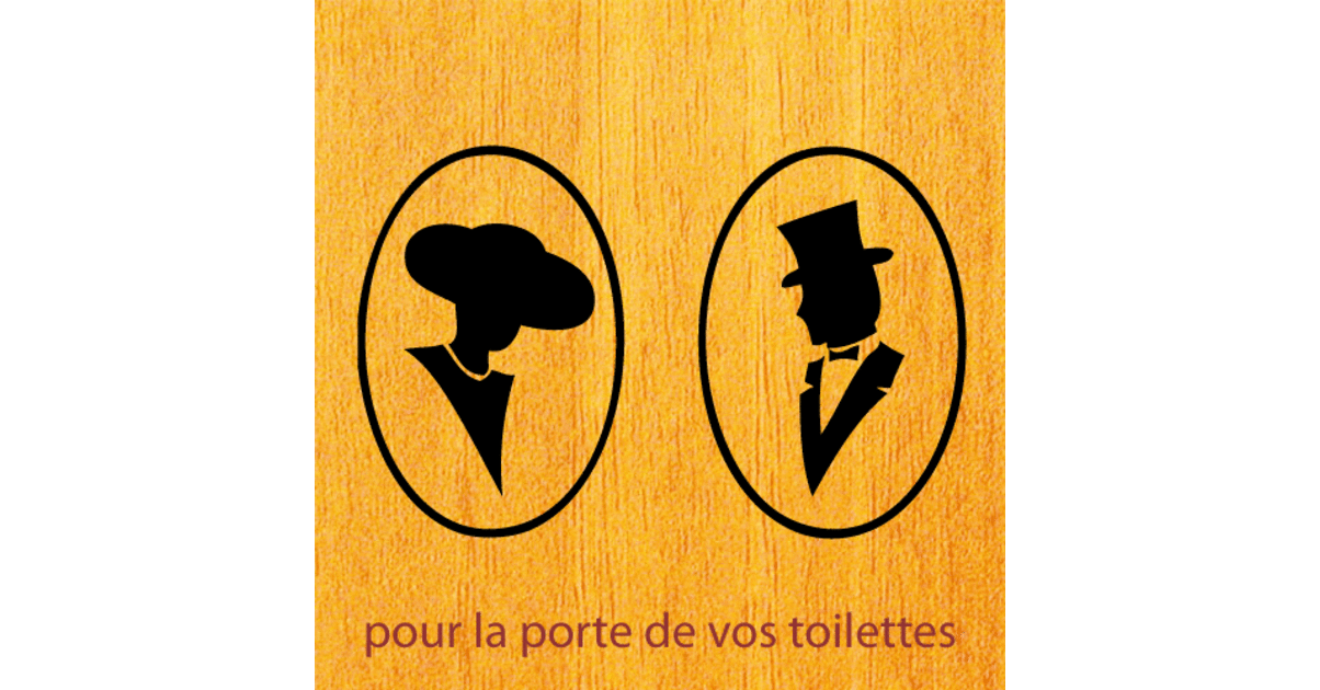 Autocollant de toilette avec inscription « Femme et homme » - Unisexe - Pour porte - Pour toilettes et toilettes invités - dv_418