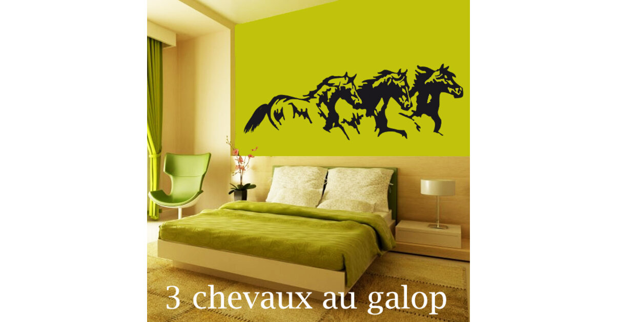 Sticker 3 chevaux au galop - Animaux/Chevaux - Destock-Stickers