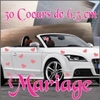 Stickers déco mariage 30 coeurs de 6,5 cm