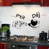 Stickers Cuisine " P'tit déj " croissant tasse