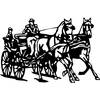 Sticker attelage chevaux