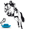 sticker cavalier et cheval