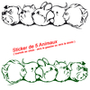 Stickers chien chat lapin perroquet cacatoes poisson discus