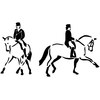 stickers 2 cavaliers au dressage de chevaux