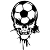 Sticker tête de mort ballon de foot