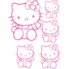 Stickers Hello Kitty planche de 5 stickers