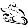 Stickers motard moto stylisé