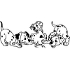 Stickers 3 chiots dalmatien