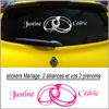Stickers mariage 2 alliances avec vos prénoms