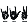 Stickers mains Rock Love Peace