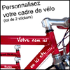 Stickers autocollant cadre vélo personnalisé lot de 2