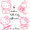 4 stickers autocollant Hello Kitty différents