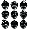 cupcake 9 stickers autocollant
