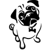 Carlin stickers chien 02 pug mops