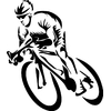 Cycliste stickers velo 28 cm ou 58 cm