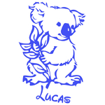 sticker stickers chambre enfant koala en bleu électrique