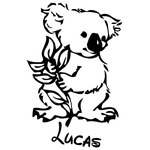 stickers autocollant koala avec prénom