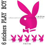 Stickers autocollant 6 Play Boy fushia